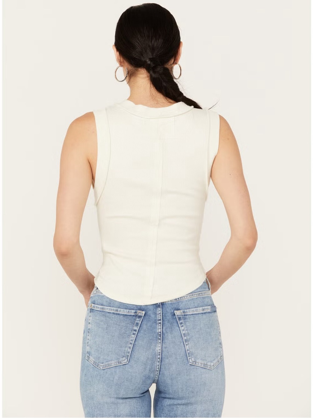 We The Free Cream Ribbed Tank Top - Picture 3 of 10